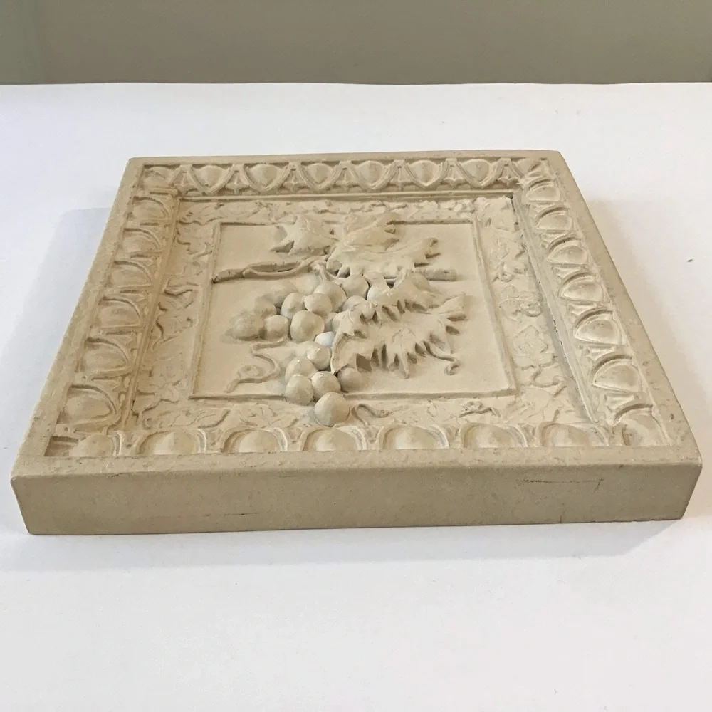 Decorative Cream Grape Relief Wall Plaque - Home Wall Decor